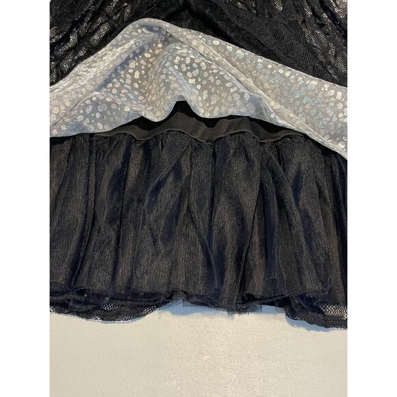 Black Lace Sleeveless Dress With Star Pattern Keyhole Back Zipper Girls XS - Picture 11 of 15